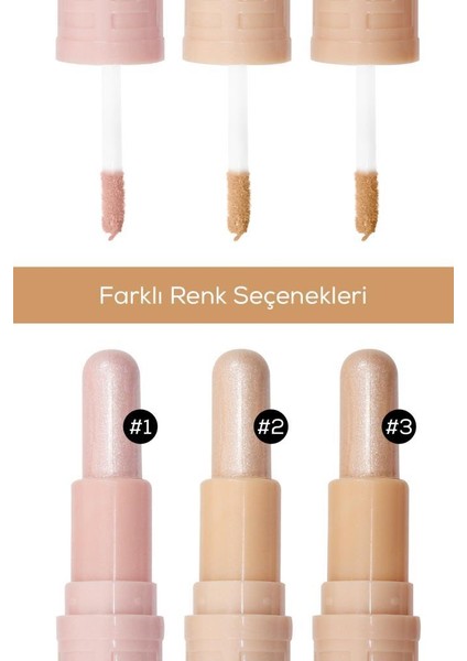 Çift Uçlu Likit ve Stik Aydınlatıcı 2-In-1 Highlighter 3 Adet