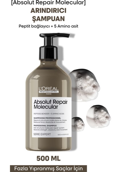 L'Oréal Professionnel Serie Expert Absolut Repair Molecular Arındırıcı Şampuan 500ml