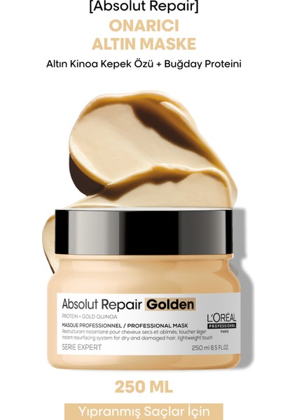 L'oreal Professionnel Serie Expert Absolut Repair Yıpranmış Saçlar için Onarıcı Altın Maske 250 ml