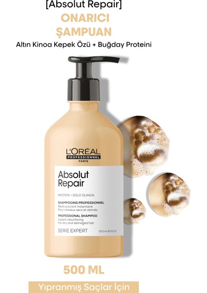 L'oreal Professionnel Serie Expert Absolut Repair Yıpranmış Saçlar için Onarıcı Şampuan 500 ml