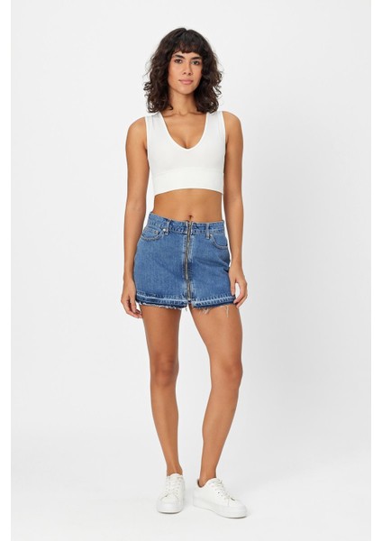 Alexandergardi Özel Koleksiyon Fermuarlı Denim Etek (Byn-Zana1)