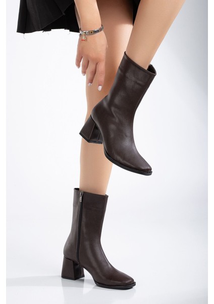 Remia Topuklu Deri Bot Kahverengi fiyatları