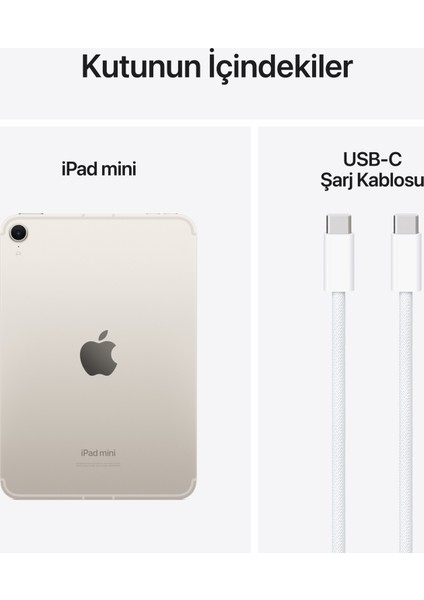 iPad Mini 256GB 8.3" Wi-Fi + Cellular Tablet Yıldız Işığı MXPX3TU/A