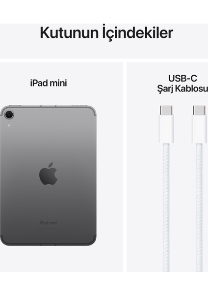 iPad Mini 256GB 8.3" Wi-Fi + Cellular Tablet Uzay Grisi MXPT3TU/A