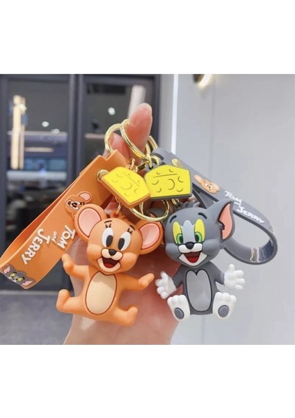 Tom & Jerry Slikon Lüx Premium Anahtarlık 3D Hediyelik Eşya 1 Adet