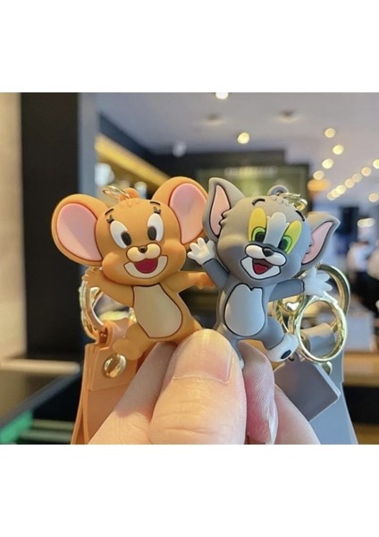 Tom & Jerry Slikon Lüx Premium Anahtarlık 3D Hediyelik Eşya 1 Adet