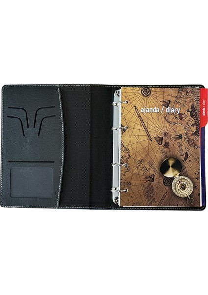 Kişiye Özel 2026 Organizer Ajanda Kart Bölmeli 18X23 Tarihli Defter Metal Klipsli Lacivert Mekanizmalı Seperatörlü Isme Özel Tükenmez Kalem Hediyeli modelleri