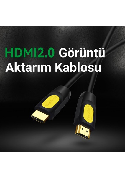 4K 60Hz 18GBPS Hdr Arc Hdcp Destekli HDMI 2.0 Kablo 2 Metre modelleri