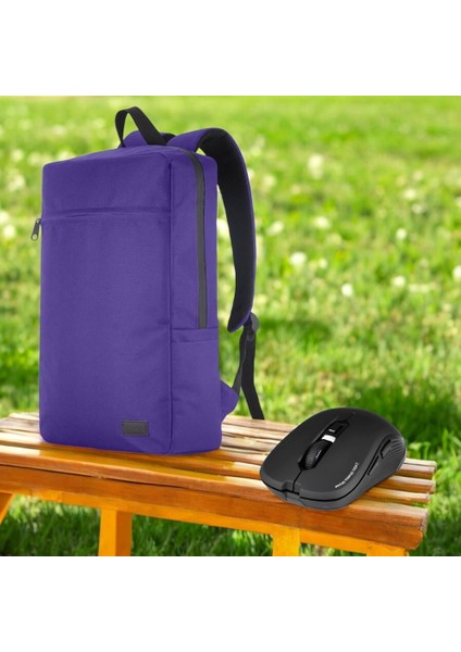 Mila PR-EK103 15,6'su Geçirmez Kumaş Fermuar Notebook Sırt Çantası+Kablosuz Mouse