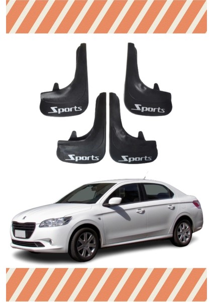 Peugeot 301 Sports Yazılı 4'lü Tozluk Çamurluk Paçalık