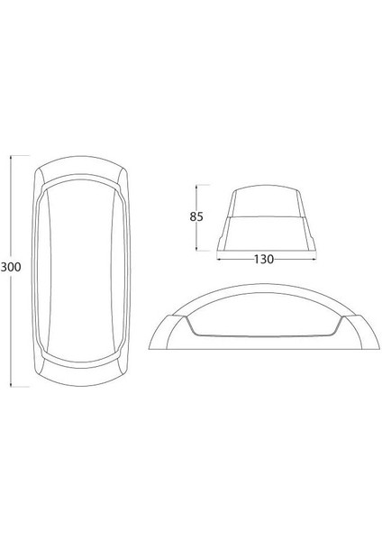 Uzmlight Bahçe Armatür Aplik Çiftli E27 Duylu IP55 300 x 90 mm Üç Renk Ampul Dahil Siyah-Şeffaf