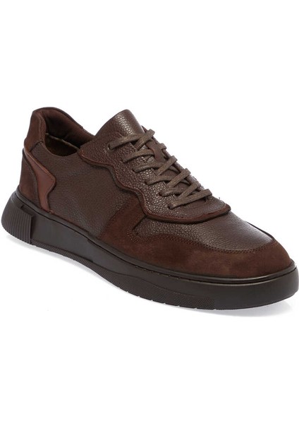 Kahve Deri Erkek Sneaker - E24I1AY56908-H2D Kahve
