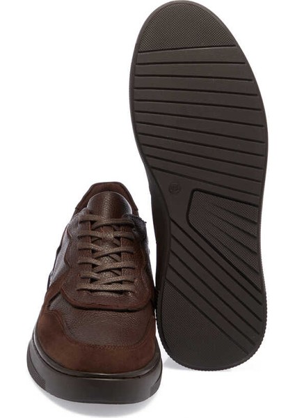 Kahve Deri Erkek Sneaker - E24I1AY56908-H2D Kahve