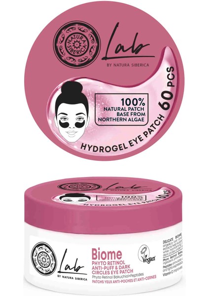 Natura Siberica lab By Ns Biome Phyto Retinol Şişlik ve Koyu Halka Karşıtı Göz Maskesi 60 Adet