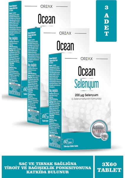 Selenyum 200 Mcg 60 Tablet x 3 Adet