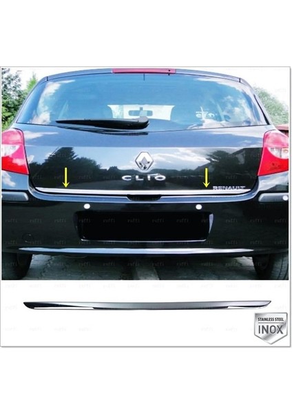 Renault Clio 3 Hb Krom Alt Bagaj Çıtası 2006-2012 Paslanmaz Çelik