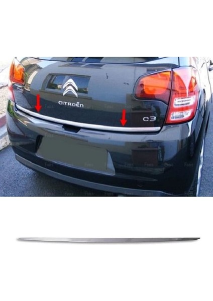 Citroen C3 Krom Bagaj Alt Çıtası 2009-2016 Paslanmaz Çelik Uyumlu