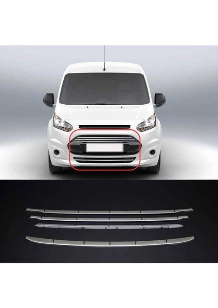 Ford Connect Krom Ön Tampon Çıtası 4 Prç. 2014-2019 Arası Paslanmaz Çelik