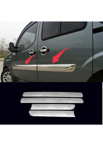 Fiat Doblo Krom Yan Kapı Çıtası Geniş 4 Kapı 2006-2010 P. Çelik