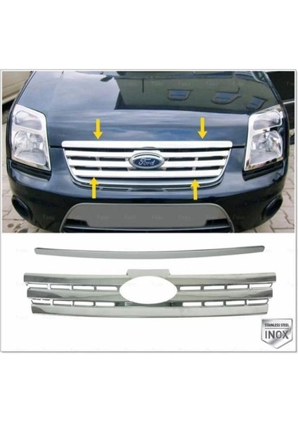 Ford Connect Krom Ön Panjur 2 Prç. 2009-2014 Paslanmaz Çelik