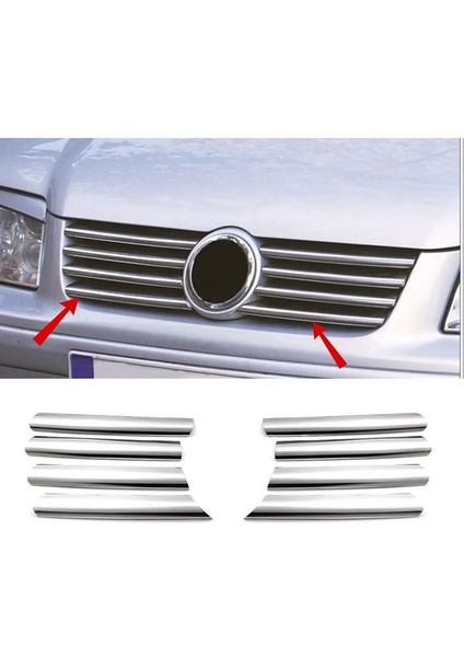 Volkswagen Bora Krom Ön Panjur 8 Prç. 1998-2005 Paslanmaz Çelik