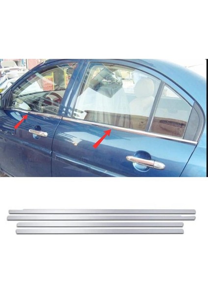 Hyundai Accent Era Krom Cam Çıtası 4 Kapı 2006 Üzeri P.Çelik