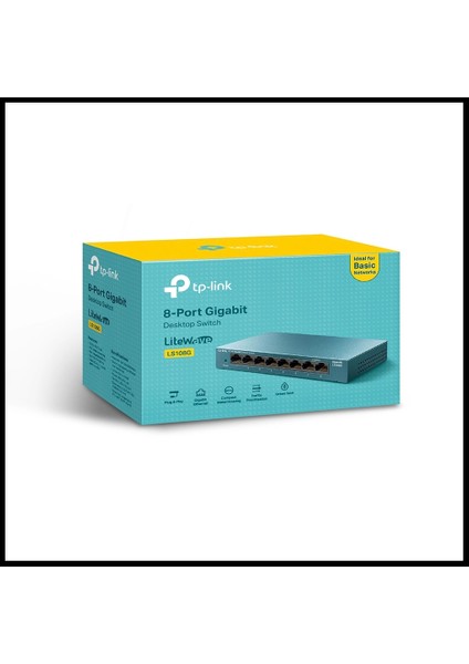 Tp-Lınk LS108G, Green Tech, 8 Port Gigabit, Yönetilemez, Masaüstü Switch