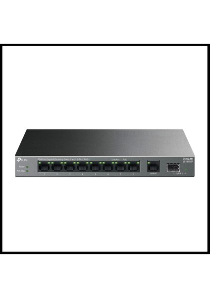 LS1210GP, Green Tech, 10 Port Gigabit, 9 Port Poe, +1 Port Gigabit Sfp, 61W, Yönetilemez Masaüstü Switch