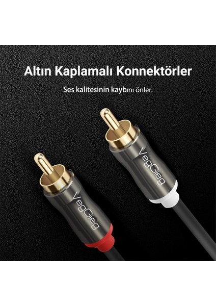 2 Rca To 2 Rca Ses Kablosu 3 Metre