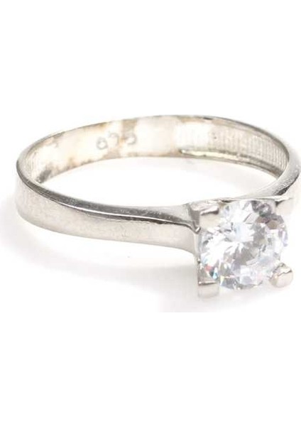 Gümüş 1 Ct Görünümlü Tektaş Yüzük fırsatları