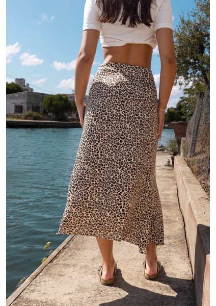 Leopar Desen Saten Etek modelleri