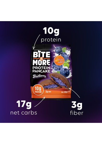 Bite & More Bite&More Proteinli Pankek Yaban Mersinli (50G X12 Adet)