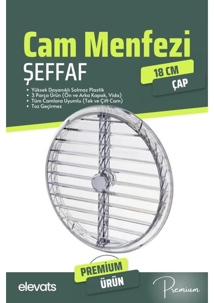 Şeffaf Havalandırma Cam Menfezi