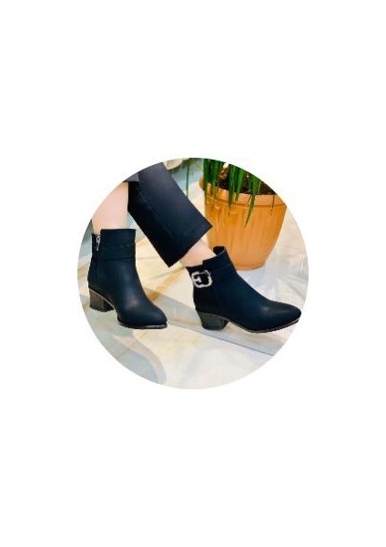 Shaxır Zenne Tokalı Siyah Zümrüt Kadın Bot.