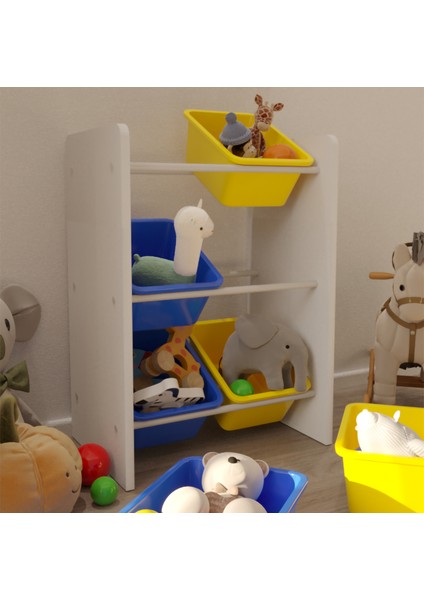 6 Sepetli Çok Amaçlı Oyuncak Dolabı Montessori Dolap fiyatları