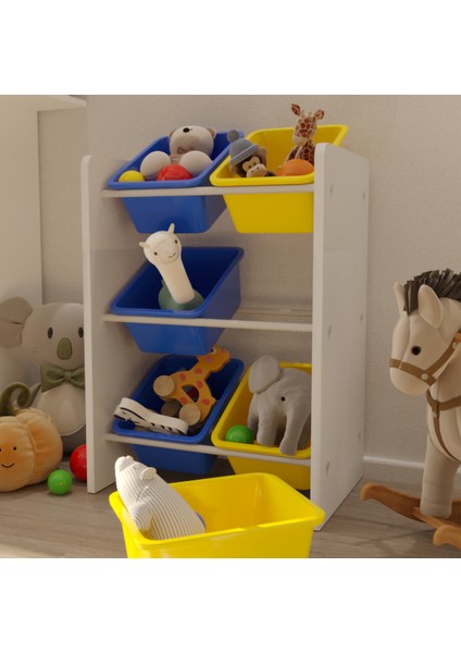6 Sepetli Çok Amaçlı Oyuncak Dolabı Montessori Dolap modelleri