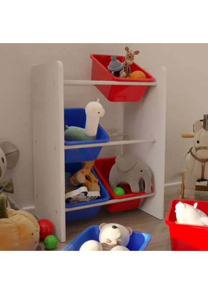 6 Sepetli Çok Amaçlı Oyuncak Dolabı Montessori Dolap fiyatları