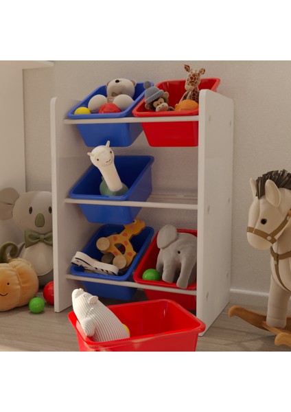 6 Sepetli Çok Amaçlı Oyuncak Dolabı Montessori Dolap modelleri