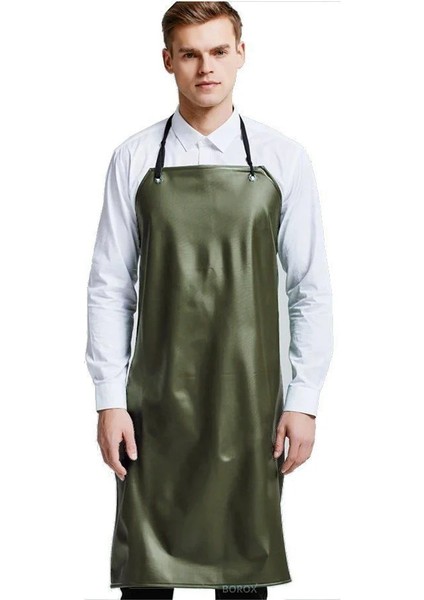 Asit ve Kimyasal Önlüğü - Pvc Önlük - Su Geçirmez - Haki Renk - En x Boy: 70 × 110 cm - 10 Adetlik Toptan set