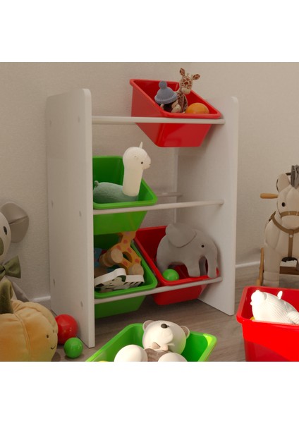 6 Sepetli Çok Amaçlı Oyuncak Dolabı Montessori Dolap fiyatları