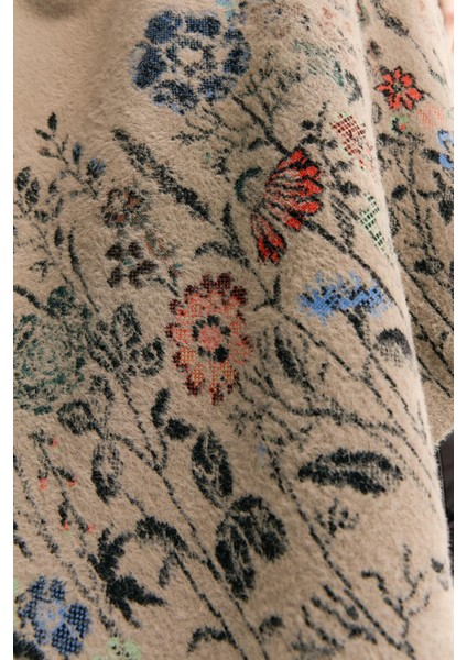 Kadın Triko Kenarları Kır Çiçeği Desenli Şal 10 fiyatları