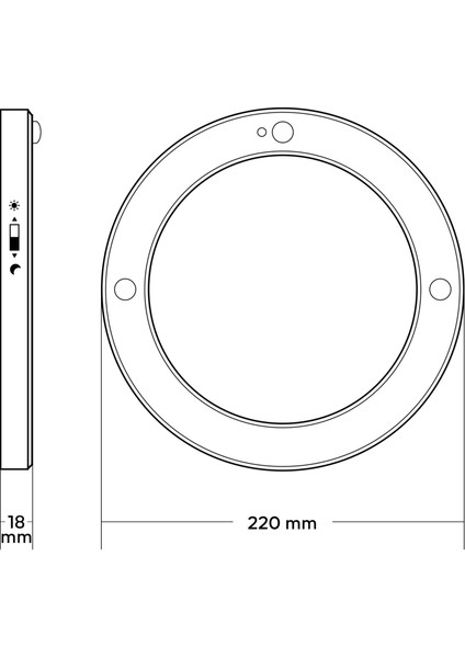 CT-9247 - 20W 6400K Soğuk Beyaz | Bologna Sensörlü Sıva Üstü LED Armatür