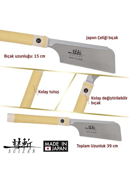 Dozuki Dovetail Çokyönlü Kesim Japon Testeresi 15 cm