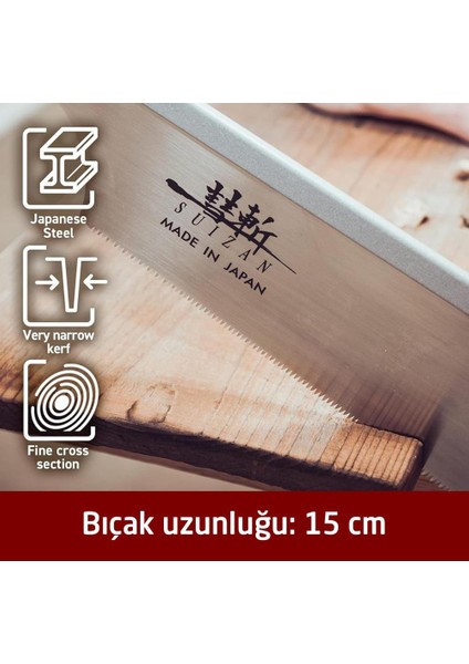 Dozuki Dovetail Çokyönlü Kesim Japon Testeresi 15 cm