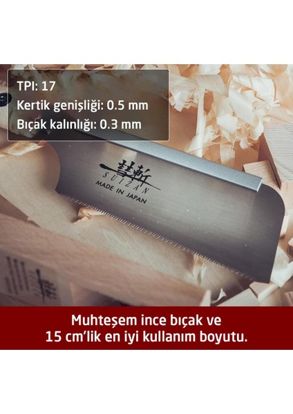 Dozuki Dovetail Çokyönlü Kesim Japon Testeresi 15 cm