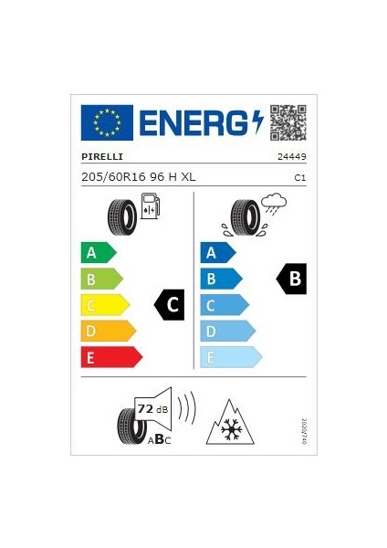 205/60 R16 96H Xl S-I Winter Sottozero Serie 3 Oto Kış Lastiği (Üretim Yılı: 2024)