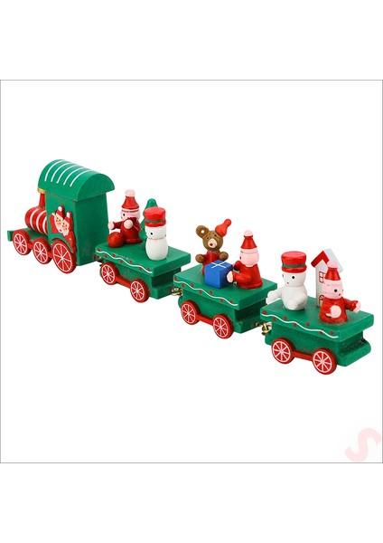 Yılbaşı Dekorasyonu, Ahşap Tren Seti - 22 cm modelleri