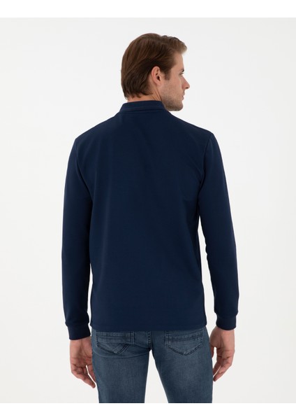 Pierre Cardin Erkek Lacivert Regular Fit Sweatshirt 50296504-VR033