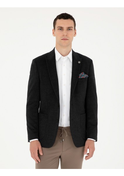 Erkek Antrasit Slim Fit Ceket 50296044-VR006