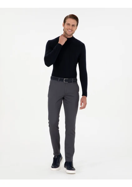 Pierre Cardin Erkek Antrasit Slim Fit Kanvas Pantolon 50299517-VR006